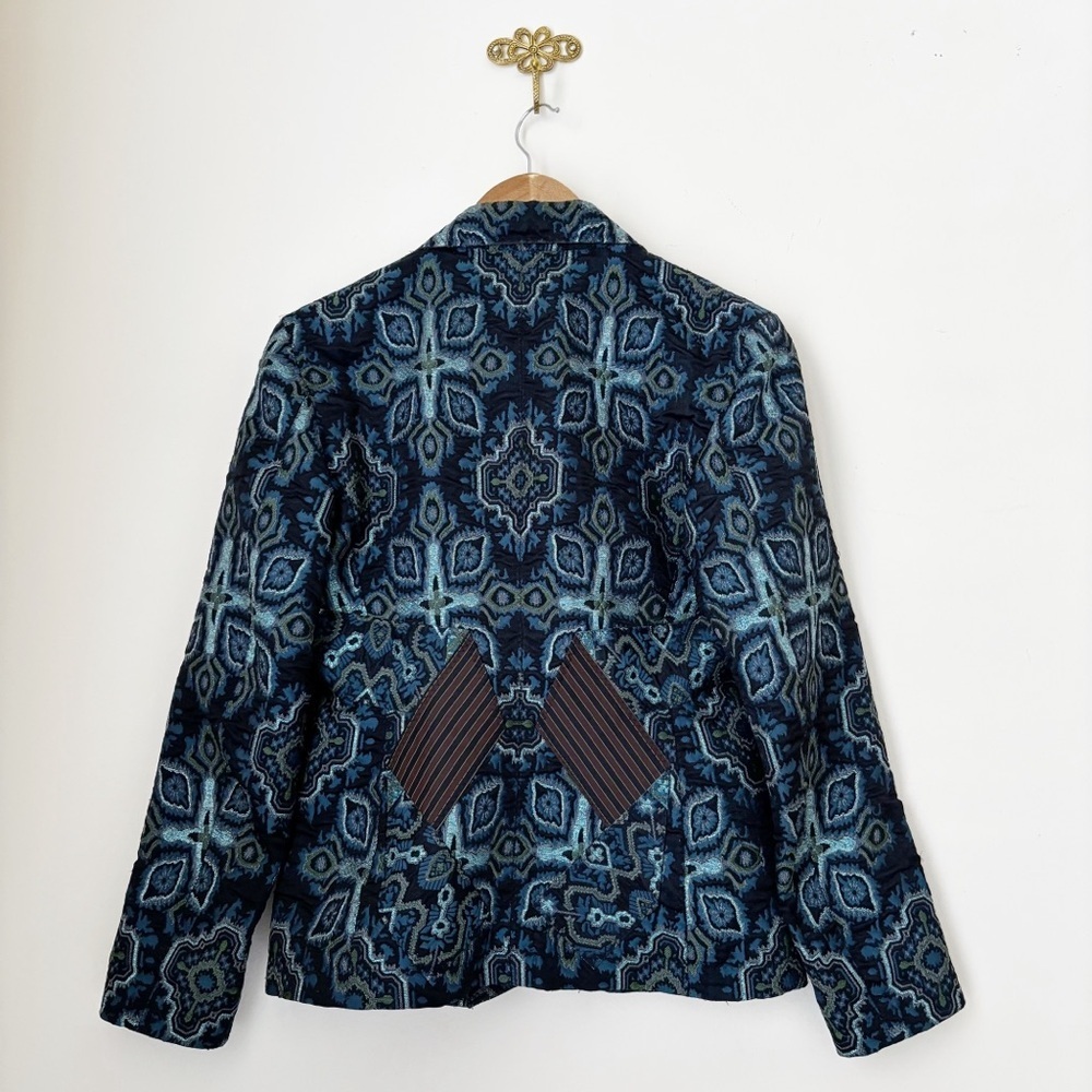 Issey Miyake Vintage Y2K Art To Wear Brocade Metallic Blazer Jacket Sz 2 - Picture 6 of 10